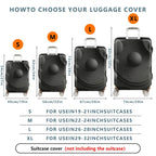 1-Piece Black Sphere Abstract Geometric Modern Art  Suitcase Luggage Cover, Stretch Protective Sleeve