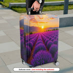 1-Piece Lavender Sunset Field Nature Art Landscape Scenery  Suitcase Luggage Cover, Stretch Protective Sleeve