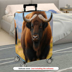 1-Piece Animal Nature Brown Horned Wildlife Unique  Suitcase Luggage Cover, Stretch Protective Sleeve