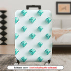 1-Piece Diamond Geometric Pattern Turquoise Blue White Chic  Suitcase Luggage Cover, Stretch Protective Sleeve