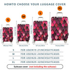 1-Piece Red Pink Geometric Abstract Modern Stylish  Suitcase Luggage Cover, Stretch Protective Sleeve
