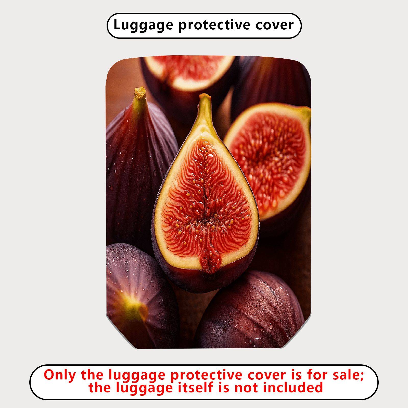 1-Piece Fruit Fig Artistic Vibrant Fresh Juicy  Suitcase Luggage Cover, Stretch Protective Sleeve