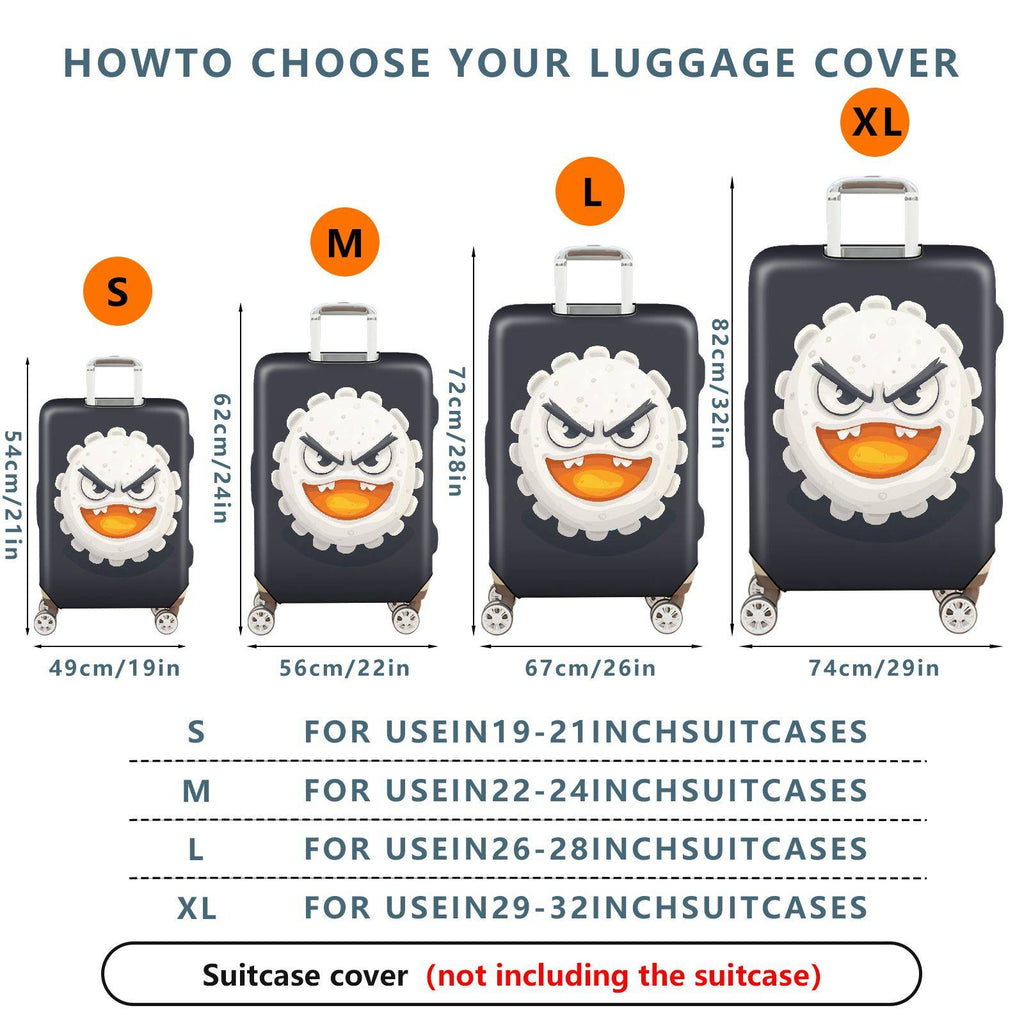 1-Piece Angry Face Humorous  Quirky Fun  Suitcase Luggage Cover, Stretch Protective Sleeve