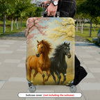 1-Piece Horse Floral Nature Scenic Artistic Colorful  Suitcase Luggage Cover, Stretch Protective Sleeve