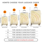 1-Piece Abstract Elegant Botanical Beige Floral  Suitcase Luggage Cover, Stretch Protective Sleeve