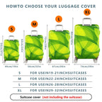 1-Piece Green Abstract Geometric Vibrant Modern Stylish  Suitcase Luggage Cover, Stretch Protective Sleeve