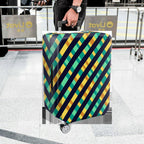 1-Piece Colorful Striped Geometric Pattern Vibrant Abstract Bold  Suitcase Luggage Cover, Stretch Protective Sleeve