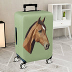 1-Piece Geometric Horse Art Animal Pattern Green  Suitcase Luggage Cover, Stretch Protective Sleeve