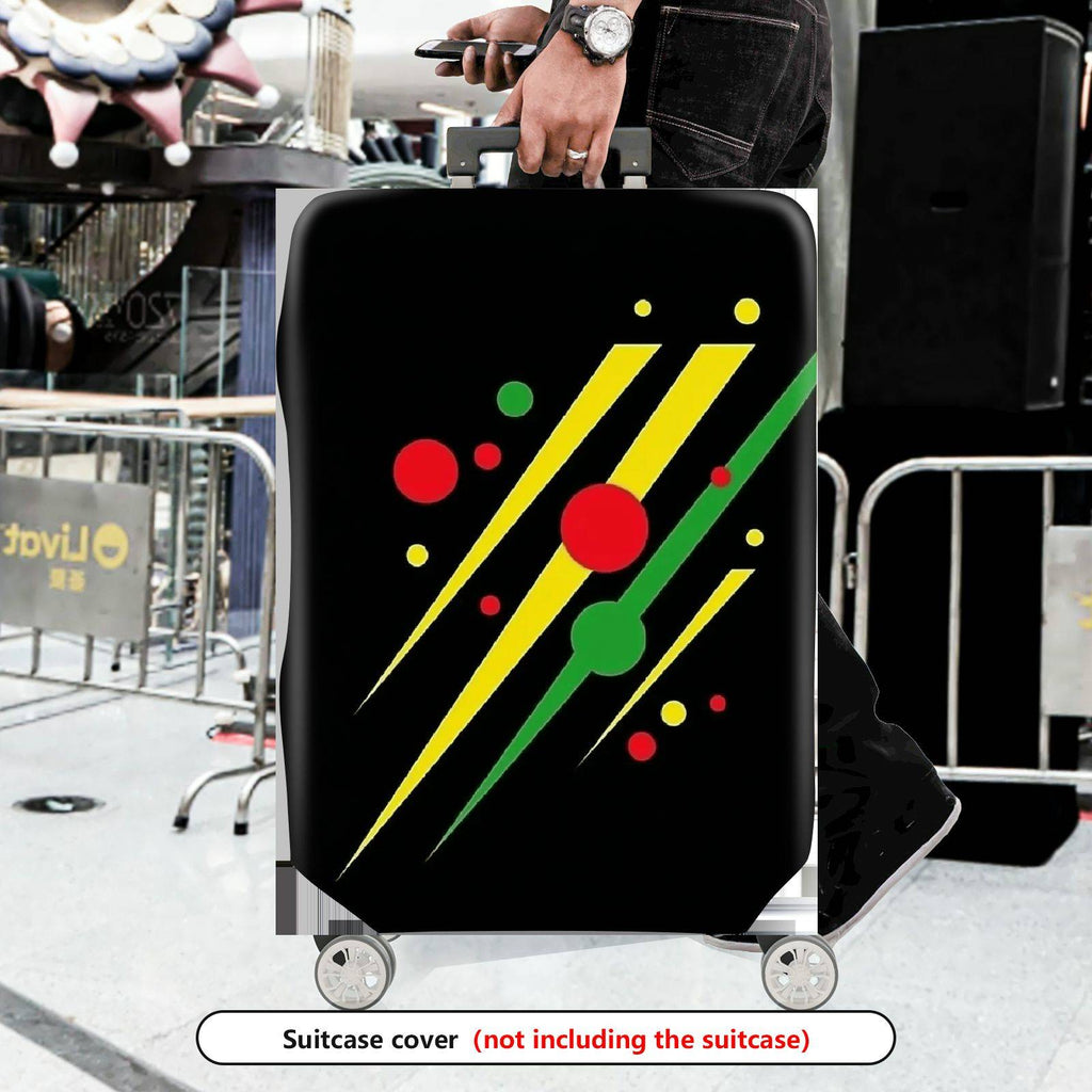 1-Piece Dots Stripes Abstract Colorful Geometric  Suitcase Luggage Cover, Stretch Protective Sleeve