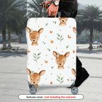 1-Piece Deer Floral Heart Leaf Pattern  Suitcase Luggage Cover, Stretch Protective Sleeve