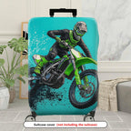 1-Piece Adventure Motorbike Rider Splash Thrill Action  Suitcase Luggage Cover, Stretch Protective Sleeve