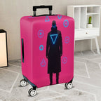 1-Piece Cyberpunk Futuristic Geometric Sci-Fi  Suitcase Luggage Cover, Stretch Protective Sleeve