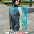 1-Piece Ocean Beach Wave Nature Landscape Scenery Aerial View  Suitcase Luggage Cover, Stretch Protective Sleeve