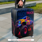 1-Piece Truck Colorful Night Glow Artistic Graphic  Suitcase Luggage Cover, Stretch Protective Sleeve
