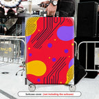 1-Piece Abstract Colorful Geometric Pattern Artistic Graphic Creative  Suitcase Luggage Cover, Stretch Protective Sleeve