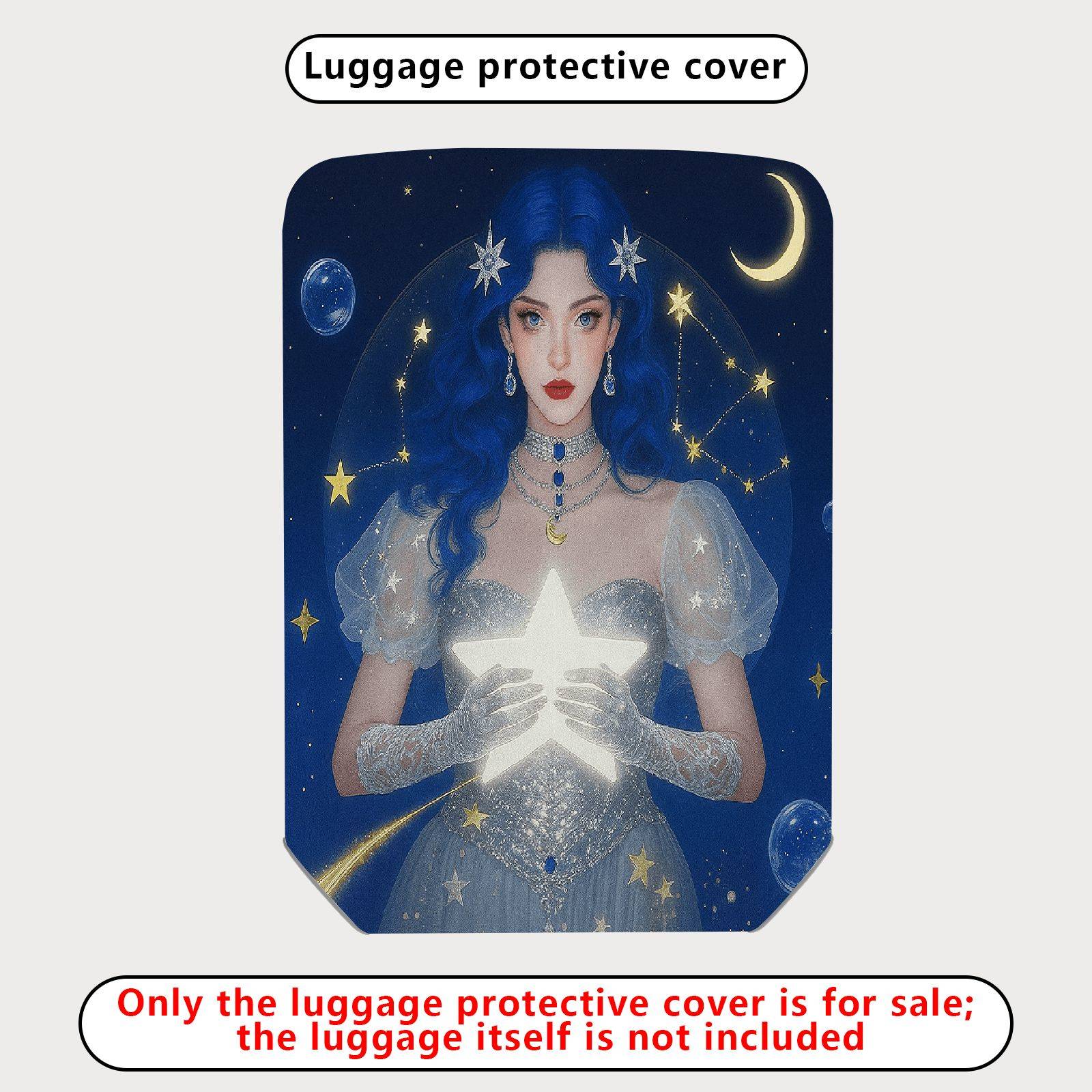 1-Piece Cosmic Starry Night Fantasy Enchanting Mystical Star  Suitcase Luggage Cover, Stretch Protective Sleeve
