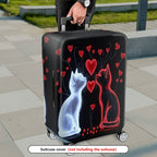 1-Piece Cat Heart Romantic Artistic Stylish  Suitcase Luggage Cover, Stretch Protective Sleeve