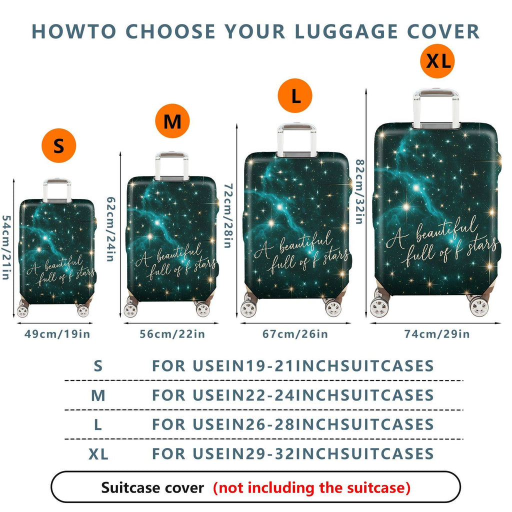 1-Piece Starry Galaxy Astral Cosmic Celestial Night  Suitcase Luggage Cover, Stretch Protective Sleeve