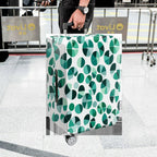 1-Piece Geometric Green Blue Circular Artistic Modern  Suitcase Luggage Cover, Stretch Protective Sleeve