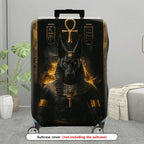 1-Piece Ancient Egyptian Pharaoh Mythical  Anubis Hieroglyphs  Suitcase Luggage Cover, Stretch Protective Sleeve