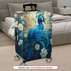 1-Piece Artistic Peacock Floral Abstract Animal Nature  Suitcase Luggage Cover, Stretch Protective Sleeve