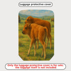 1-Piece Bison Calves Prairie Landscape Nature Wildlife Artistic  Suitcase Luggage Cover, Stretch Protective Sleeve