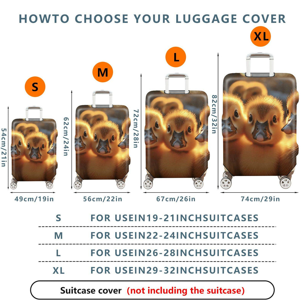 1-Piece Adorable Duckling Animal Cute Warm Yellow  Suitcase Luggage Cover, Stretch Protective Sleeve