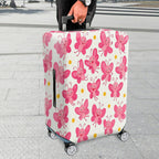 1-Piece Pink Butterfly Flower Travel Luggage  Suitcase Luggage Cover, Stretch Protective Sleeve