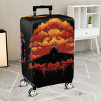 1-Piece Airplane Sunset Cloud Travel Business Vacation Checked-in  Suitcase Luggage Cover, Stretch Protective Sleeve