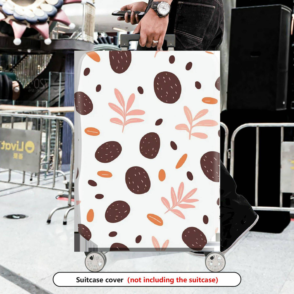 1-Piece Abstract Brown Leaf Pattern  Suitcase Luggage Cover, Stretch Protective Sleeve