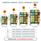 1-Piece Colorful Abstract Geometric Pattern Art  Suitcase Luggage Cover, Stretch Protective Sleeve