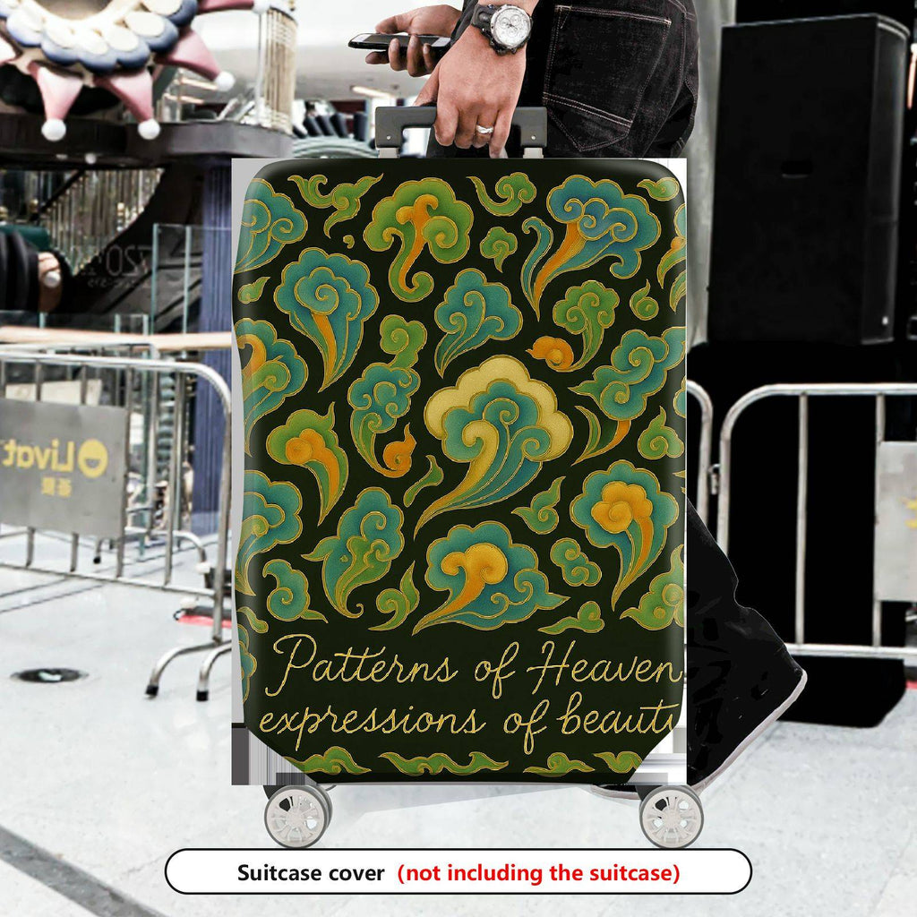 1-Piece Abstract Floral Cloud Retro Ethnic Artistic  Suitcase Luggage Cover, Stretch Protective Sleeve