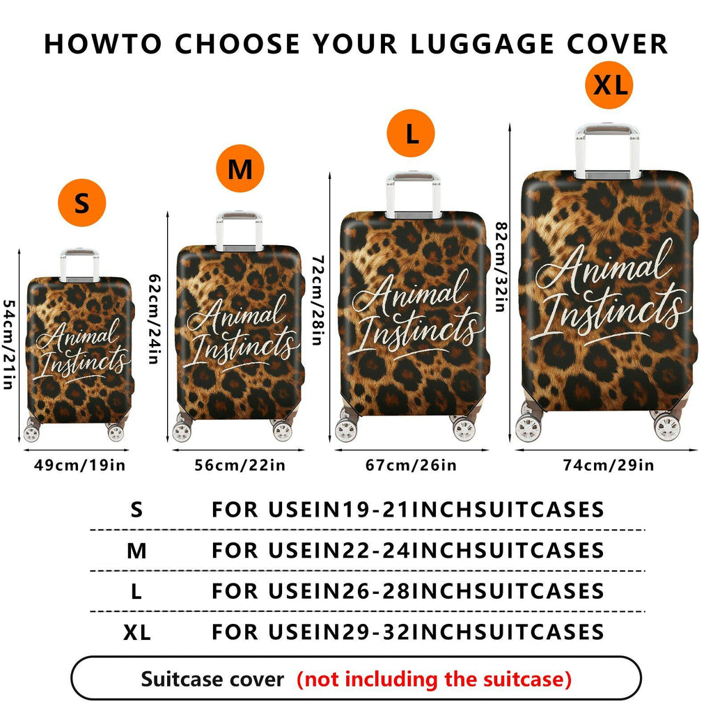 1-Piece Animal Instincts Leopard Print Wild Pattern Bold Style Travel  Suitcase Luggage Cover, Stretch Protective Sleeve