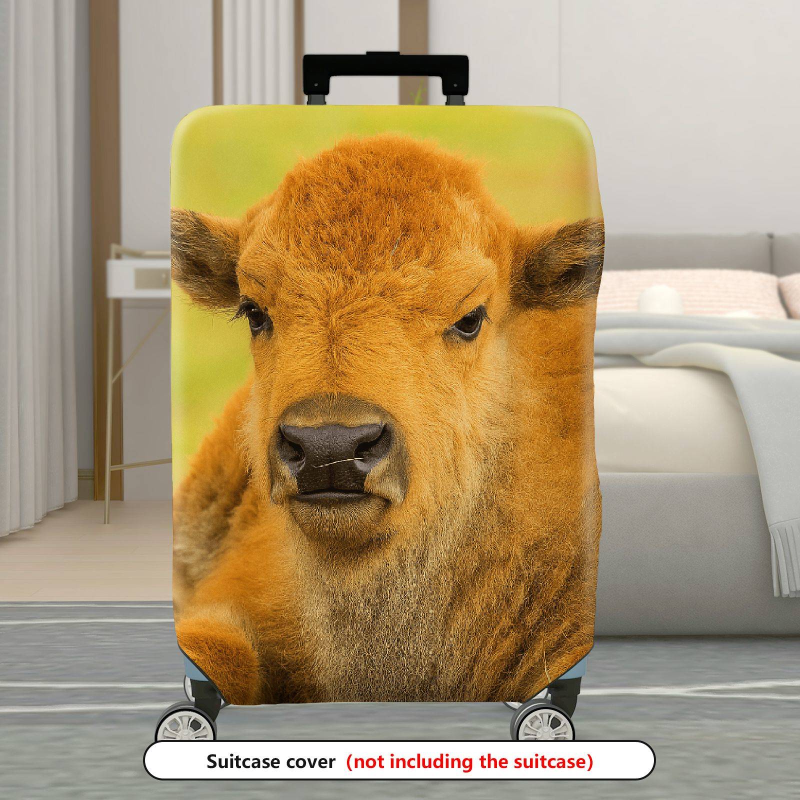 1-Piece Animal Nature Wildlife Cute Calf Fun  Suitcase Luggage Cover, Stretch Protective Sleeve