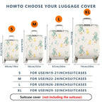 1-Piece Duckling Floral Pastel Cute Animal  Suitcase Luggage Cover, Stretch Protective Sleeve