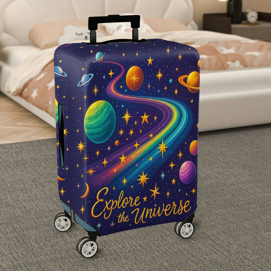 1-Piece Planet Star Galaxy Universe Cosmic Astronomy  Suitcase Luggage Cover, Stretch Protective Sleeve