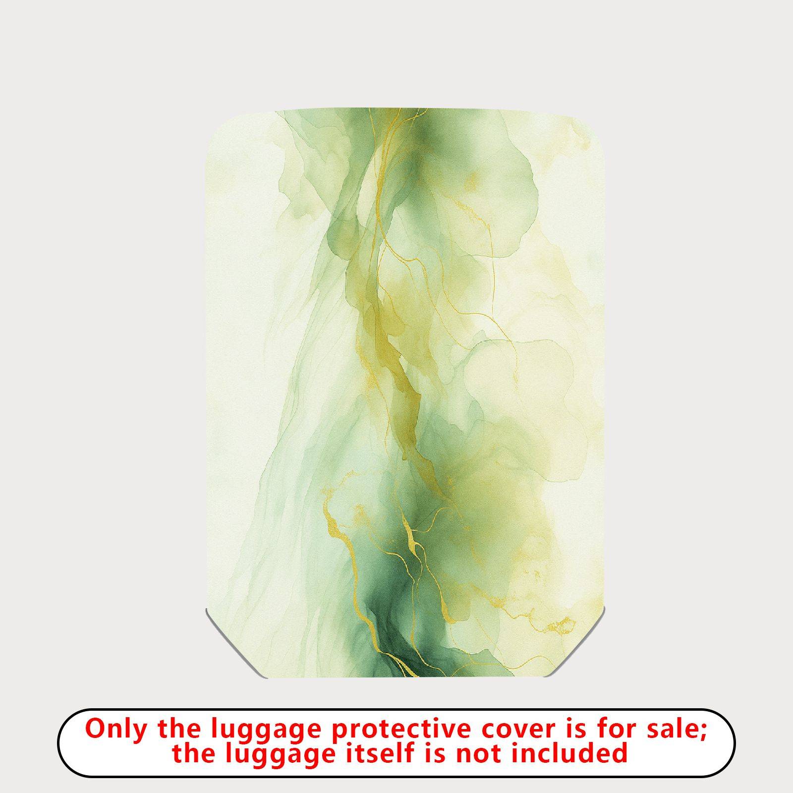 1-Piece Abstract Fluid Green Gold Artistic Elegant Chic  Suitcase Luggage Cover, Stretch Protective Sleeve