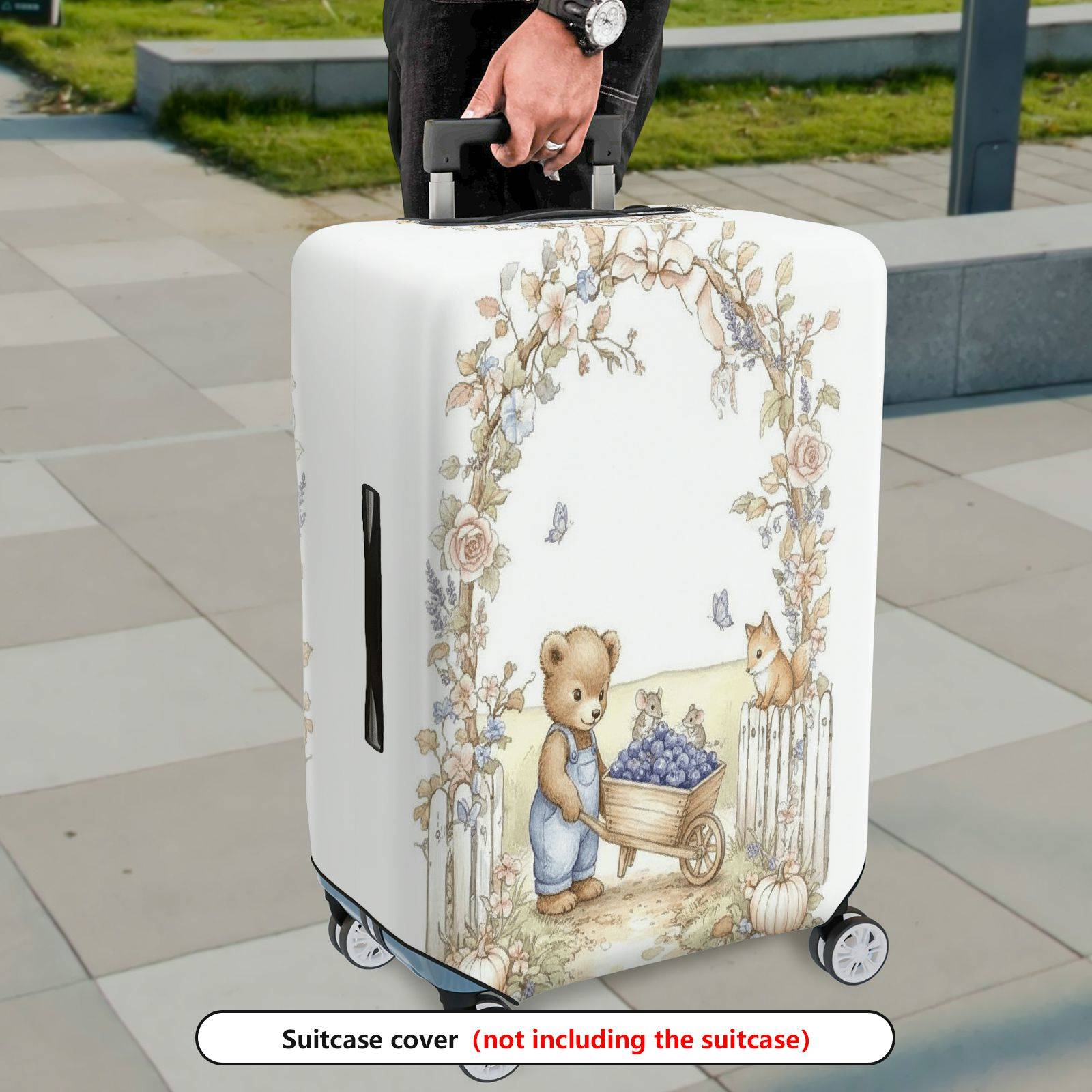 1-Piece Animal Flowers Arch Nature  Suitcase Luggage Cover, Stretch Protective Sleeve