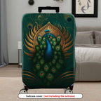 1-Piece Peacock Feathers Elegant Artistic Decorative Stylish  Suitcase Luggage Cover, Stretch Protective Sleeve