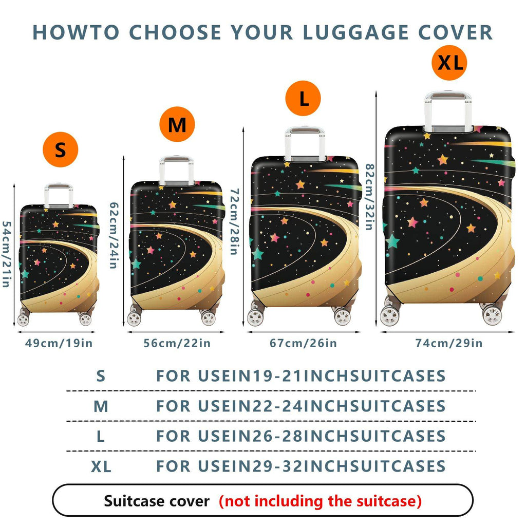 1-Piece Starry Night Cosmic Galaxy Outer Space Traveling  Suitcase Luggage Cover, Stretch Protective Sleeve