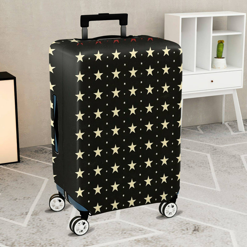 1-Piece Starry Night Black White Cosmic Celestial Elegant  Suitcase Luggage Cover, Stretch Protective Sleeve