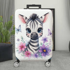 1-Piece Cute Zebra Butterfly Floral Art Print  Suitcase Luggage Cover, Stretch Protective Sleeve