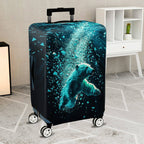 1-Piece Geometric Polar Bear Ocean Ice Abstract Artistic  Suitcase Luggage Cover, Stretch Protective Sleeve