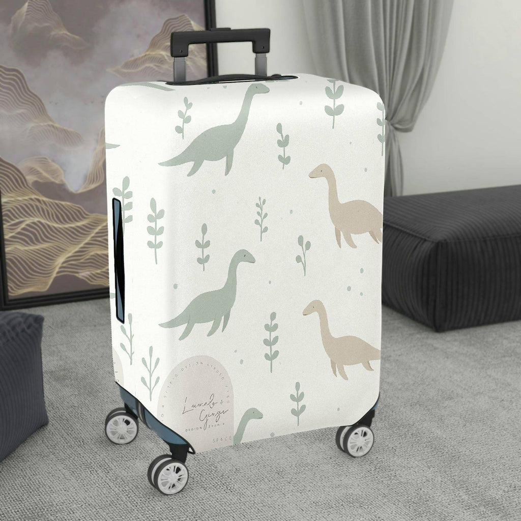 1-Piece Dinosaur Plant Nature Minimalist Cute Printed  Suitcase Luggage Cover, Stretch Protective Sleeve