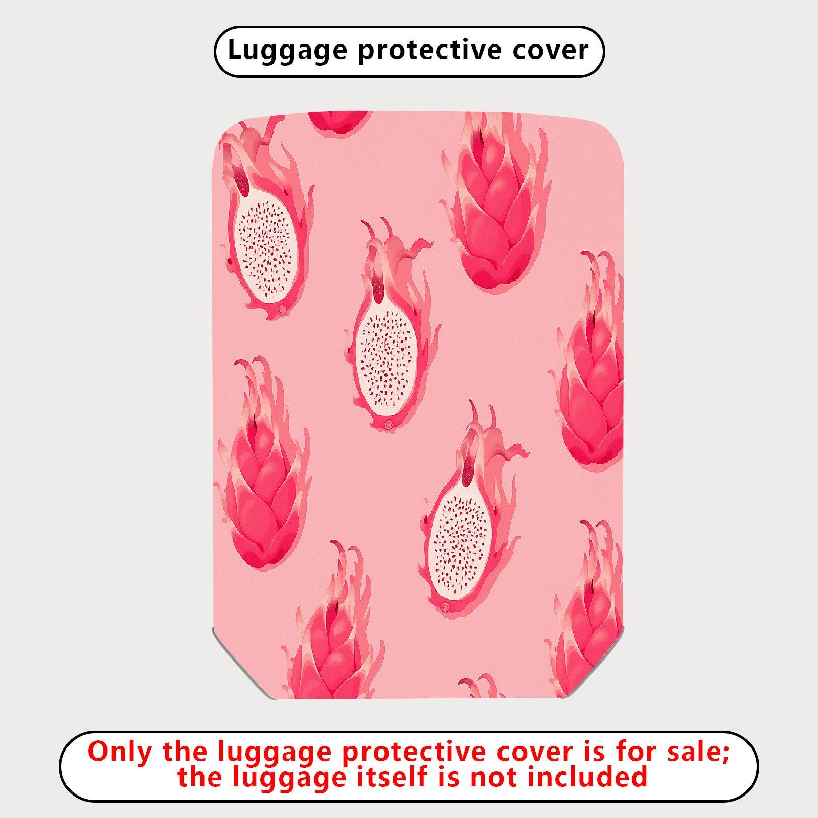 1-Piece Pink Dragon Fruit Pattern Travel Vacation Holiday Fruit  Suitcase Luggage Cover, Stretch Protective Sleeve