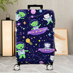 1-Piece Alien Space Cat Spaceship Stars  Suitcase Luggage Cover, Stretch Protective Sleeve