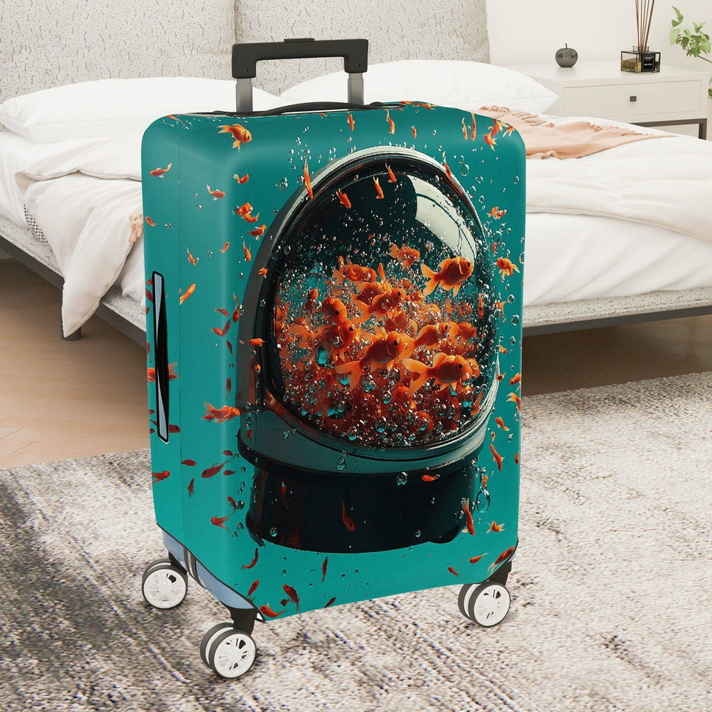 1-Piece Aquarium Fish Water Bubble Creative Lively Colorful  Suitcase Luggage Cover, Stretch Protective Sleeve