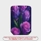 1-Piece Purple Floral Blooms Abstract Artistic Stylish  Suitcase Luggage Cover, Stretch Protective Sleeve