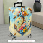 1-Piece Anchor Floral Ocean Bee Clouds Colorful  Suitcase Luggage Cover, Stretch Protective Sleeve