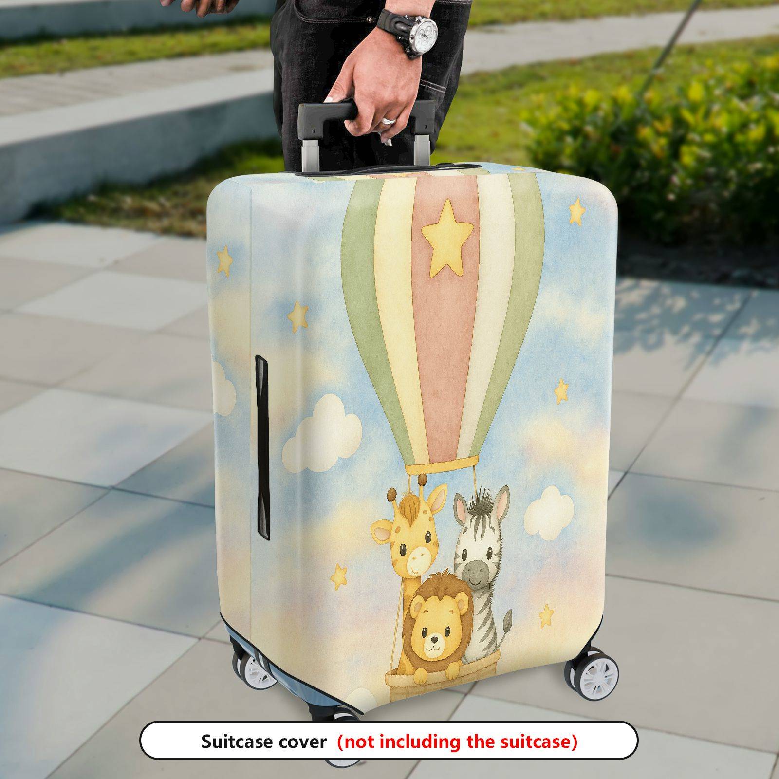 1-Piece Animal Hot Air Balloon Star Cloud Sky  Suitcase Luggage Cover, Stretch Protective Sleeve